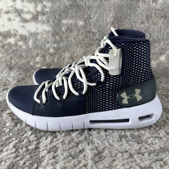 Under Armour Size 8 HOVR Havoc Basketball Shoes Midnight Navy White Sneakers - Picture 5 of 9